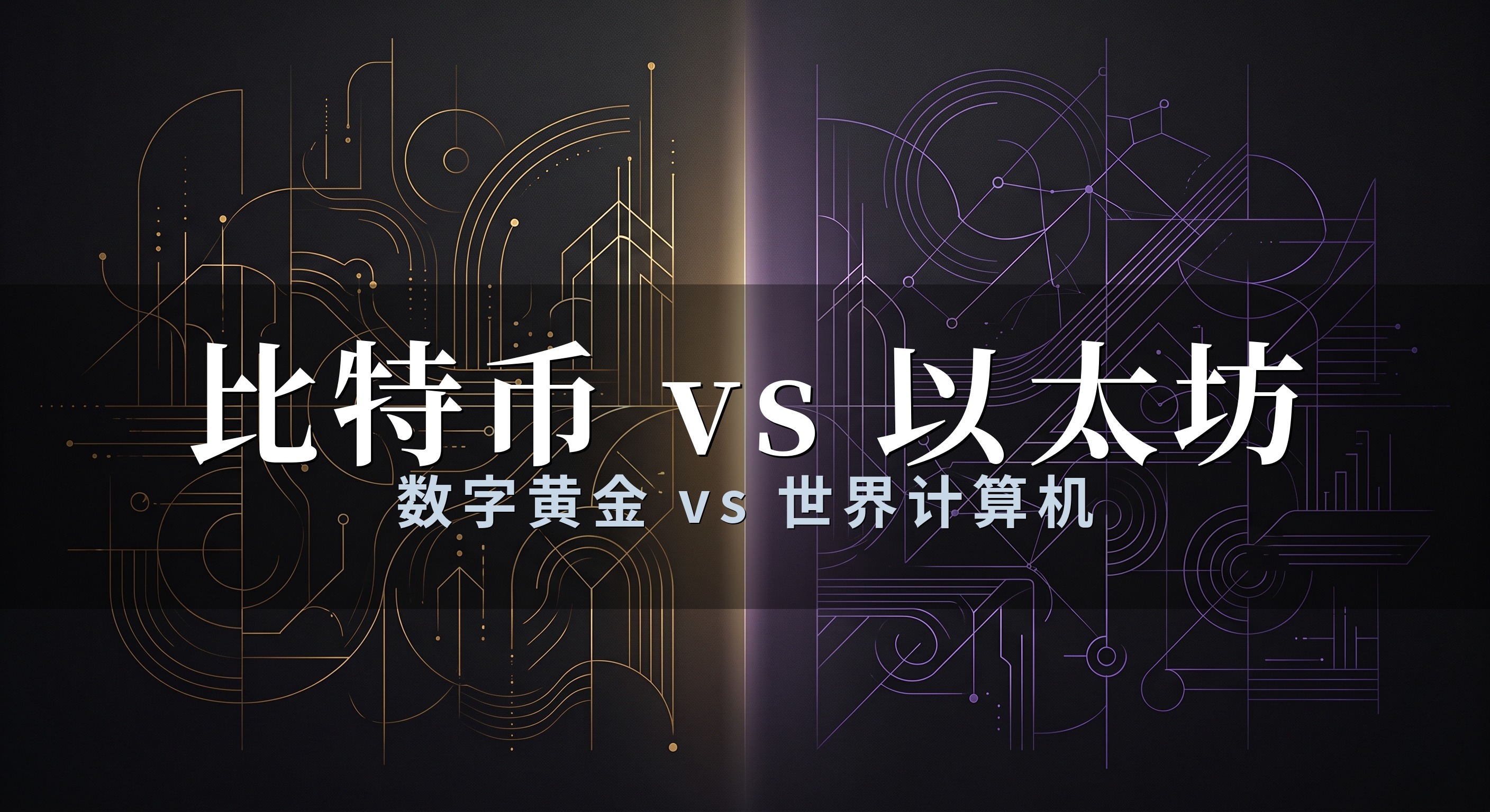 Bitcoin versus Ethereum comparison: a gold coin next to a purple diamond